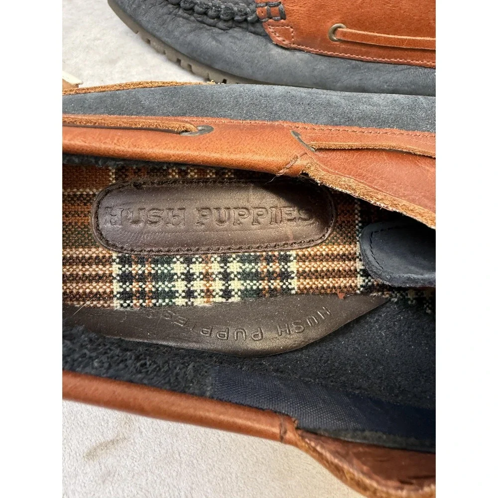 Hush Puppies Shoes Mens Size 10M‎ Leather Moc Toe Casual Lace Up Loafers
